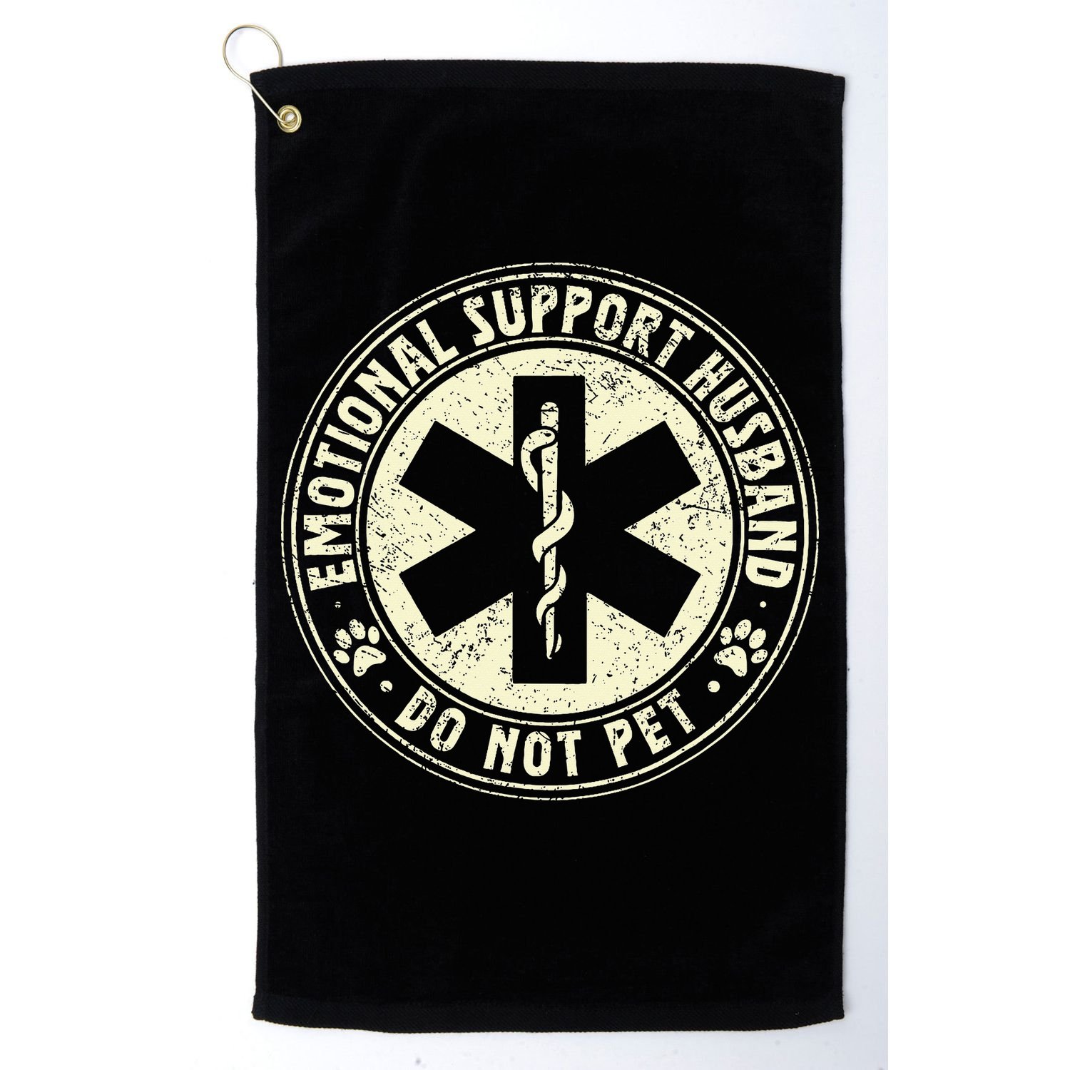 Do Not Pet Emotional Support Husband Funny Fathers Day Golf Towel