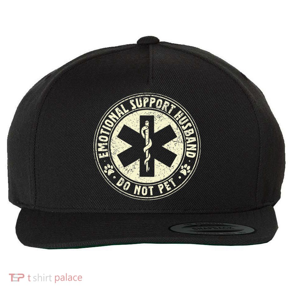 Do Not Pet Emotional Support Husband Funny Fathers Day Wool Snapback Cap