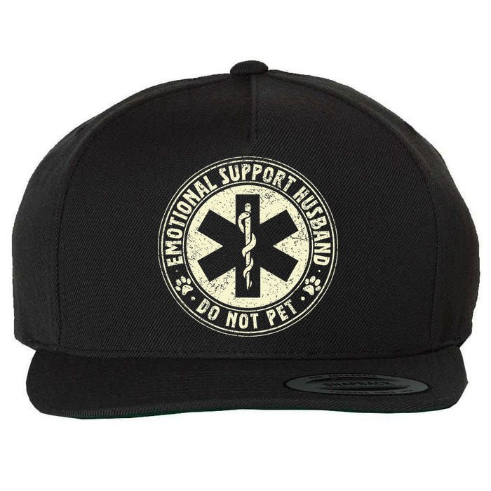 Do Not Pet Emotional Support Husband Funny Fathers Day Wool Snapback Cap
