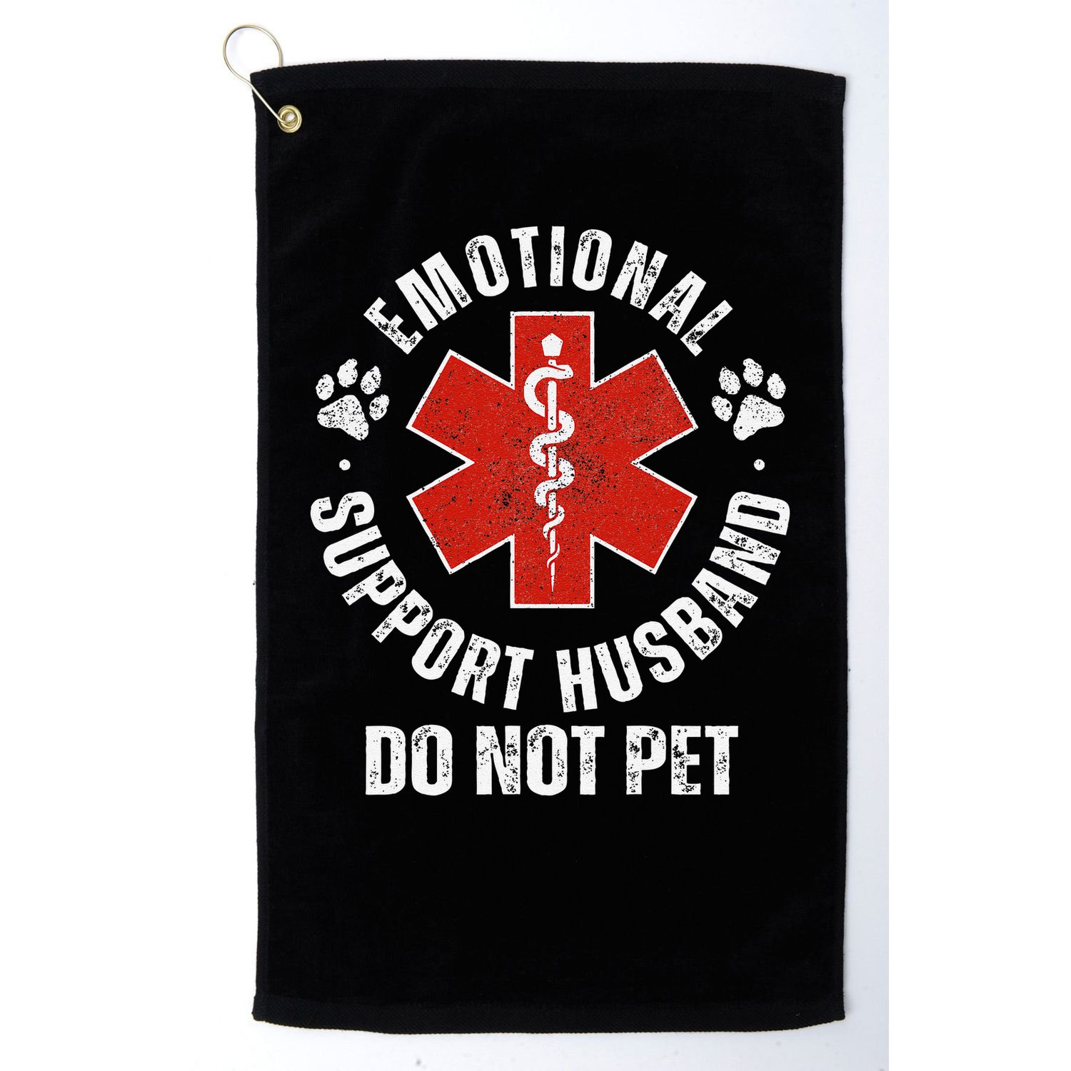 Do Not Pet Emotional Support Husband Funny Golf Towel
