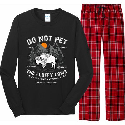 Do Not Pet Fluffy Cows Bison Yellowstone National Park Long Sleeve Pajama Set