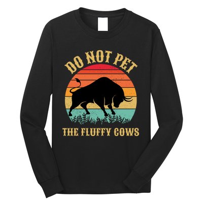 Do Not Pet The Fluffy Cows American Bison Vintage Long Sleeve Shirt