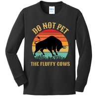 Do Not Pet The Fluffy Cows American Bison Vintage Kids Long Sleeve Shirt