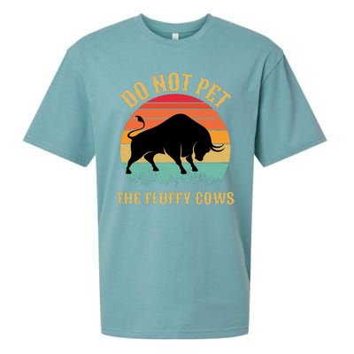 Do Not Pet The Fluffy Cows American Bison Vintage Sueded Cloud Jersey T-Shirt