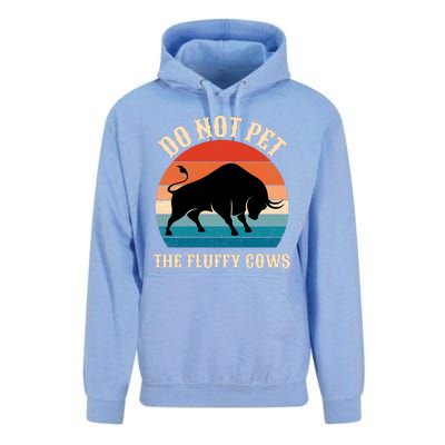 Do Not Pet The Fluffy Cows Retro Bison Buffalo Unisex Surf Hoodie