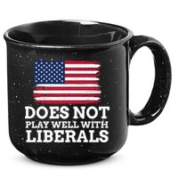 Does Not Play Well With Liberals Gift 15oz Campfire Ceramic Mug
