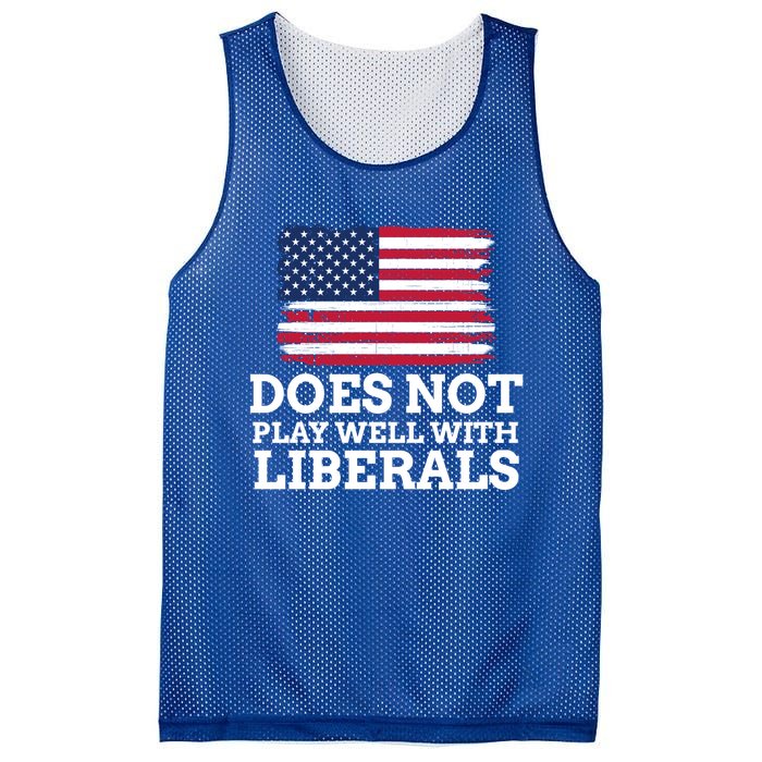 Does Not Play Well With Liberals Gift Mesh Reversible Basketball Jersey Tank