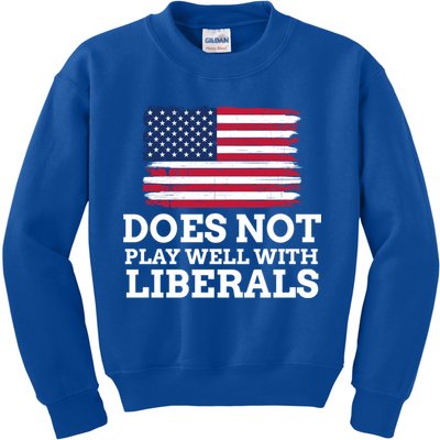 Does Not Play Well With Liberals Gift Kids Sweatshirt