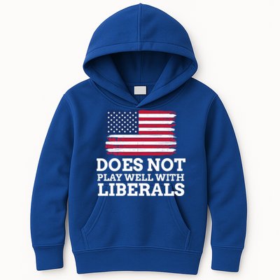 Does Not Play Well With Liberals Gift Kids Hoodie