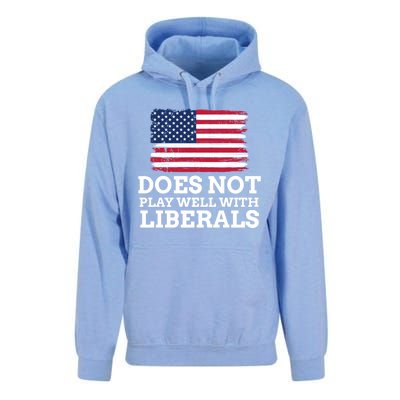 Does Not Play Well With Liberals Gift Unisex Surf Hoodie