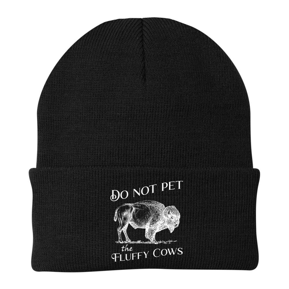 Do Not Pet The Fluffy Cows American Bison Vintage Beanie