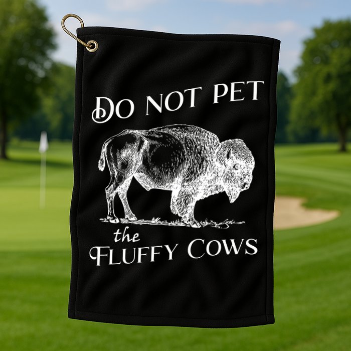 Do Not Pet The Fluffy Cows American Bison Vintage Golf Towel