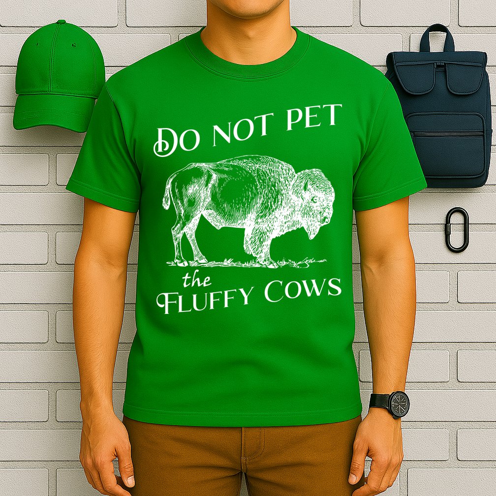 Do Not Pet The Fluffy Cows American Bison Vintage T-Shirt