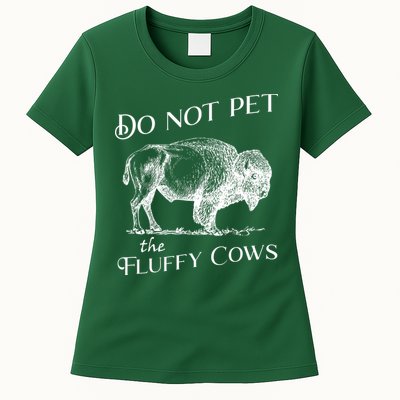 Do Not Pet The Fluffy Cows American Bison Vintage Womens T-Shirt