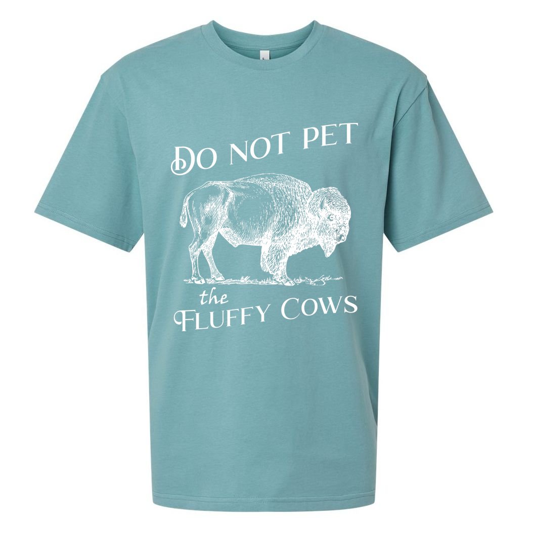 Do Not Pet The Fluffy Cows American Bison Vintage Sueded Cloud Jersey T-Shirt