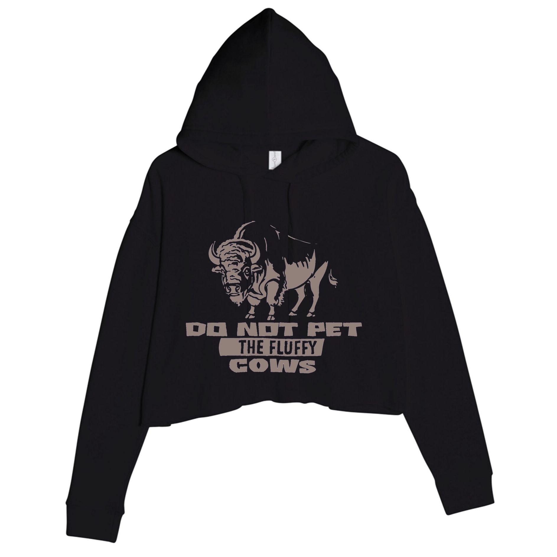 Do Not Pet The Fluffy Cows Crop Fleece Hoodie