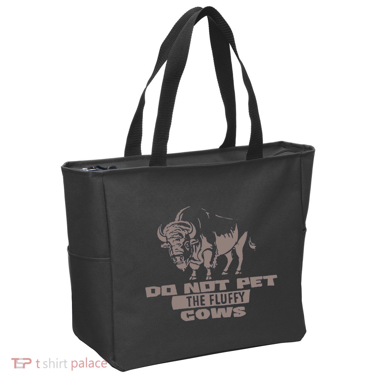 Do Not Pet The Fluffy Cows Zip Tote Bag