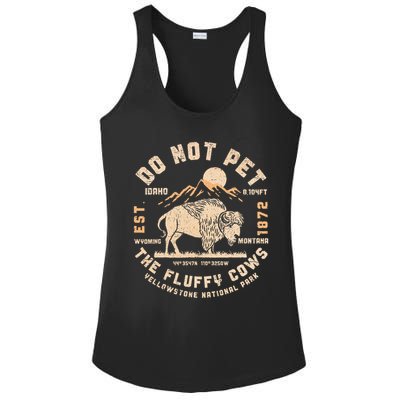 Do Not Pet the Fluffy Cows Yellowstone National Park Cows Ladies PosiCharge Competitor Racerback Tank