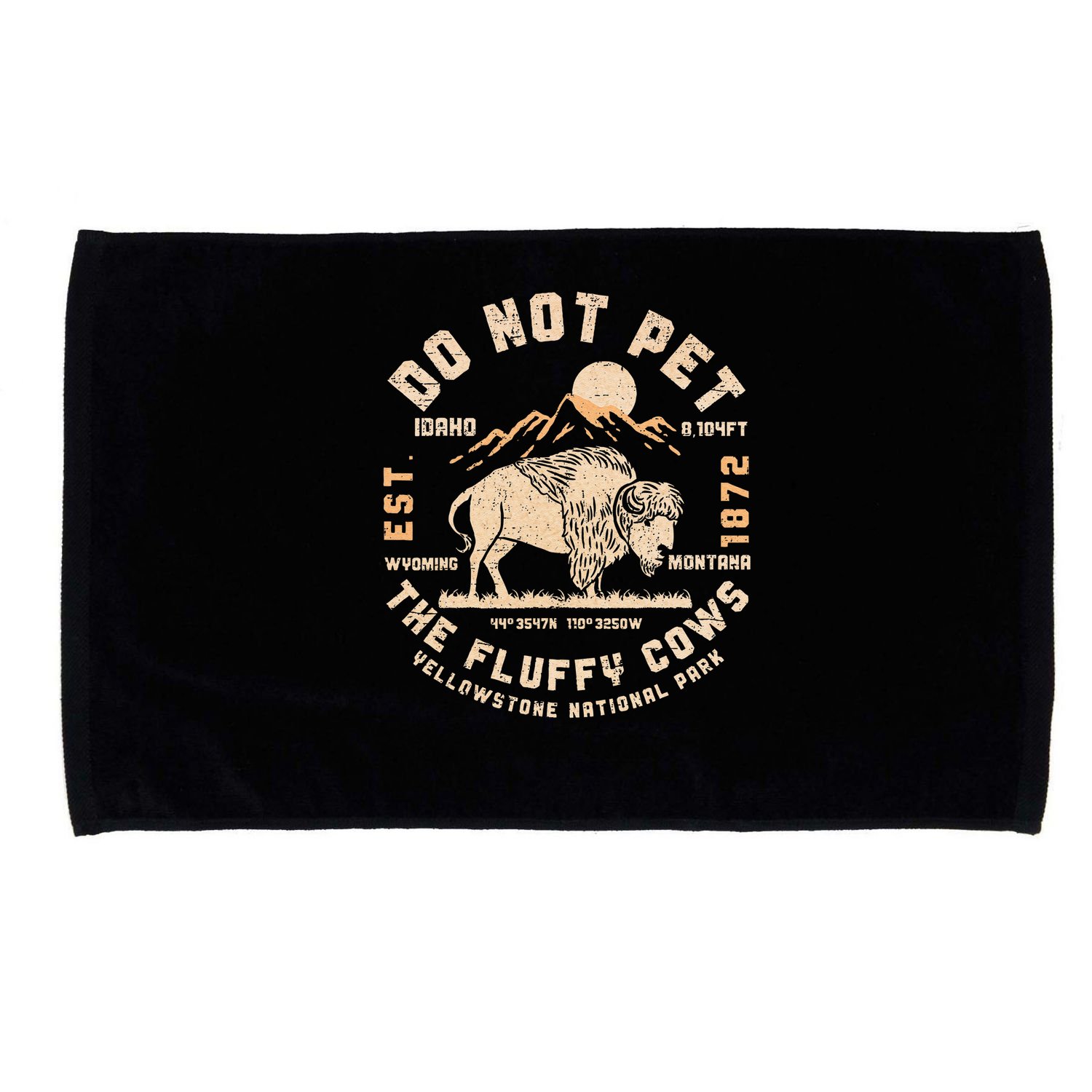 Do Not Pet the Fluffy Cows Yellowstone National Park Cows Microfiber Hand Towel