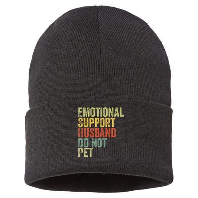 Do Not Pet Emotional Support Husband Funny Sustainable Knit Beanie