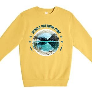 Denali National Park Alaska Souvenir Gift Art Gift Premium Crewneck Sweatshirt