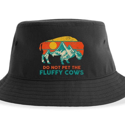 Do Not Pet The Fluffy Cows Funny Bison National Park Sustainable Bucket Hat