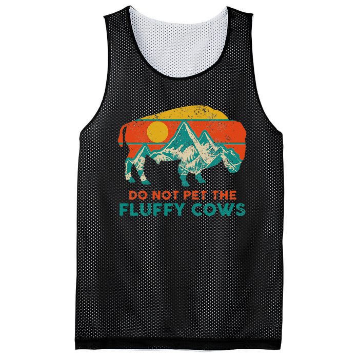 Do Not Pet The Fluffy Cows Funny Bison National Park Mesh Reversible Basketball Jersey Tank