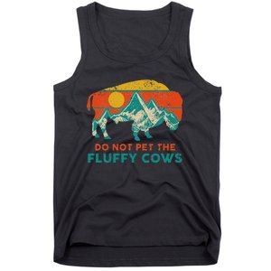 Do Not Pet The Fluffy Cows Funny Bison National Park Tank Top