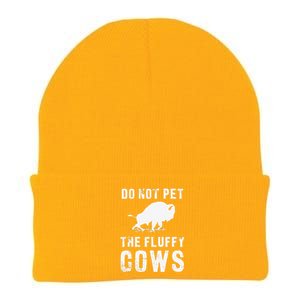 Do Not Pet The Fluffy Cows Funny Bison Knit Cap Winter Beanie