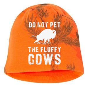 Do Not Pet The Fluffy Cows Funny Bison Kati - Camo Knit Beanie