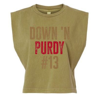 Down 'N Purdy 13 Brock Purdy American Football Quarterback Garment-Dyed Women's Muscle Tee