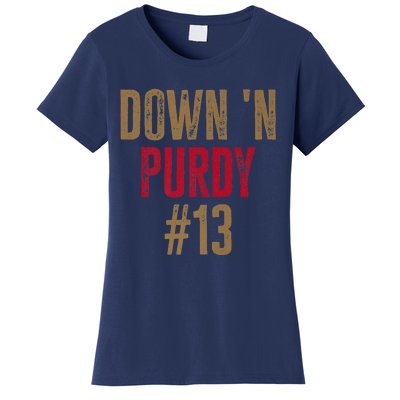 Down 'N Purdy 13 Brock Purdy American Football Quarterback Women's T-Shirt