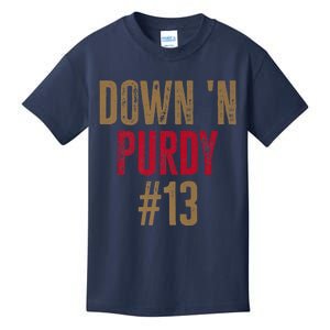 Down 'N Purdy 13 Brock Purdy American Football Quarterback Kids T-Shirt