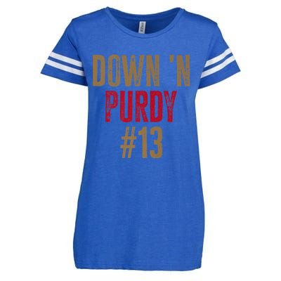 Down 'N Purdy 13 Brock Purdy American Football Quarterback Enza Ladies Jersey Football T-Shirt