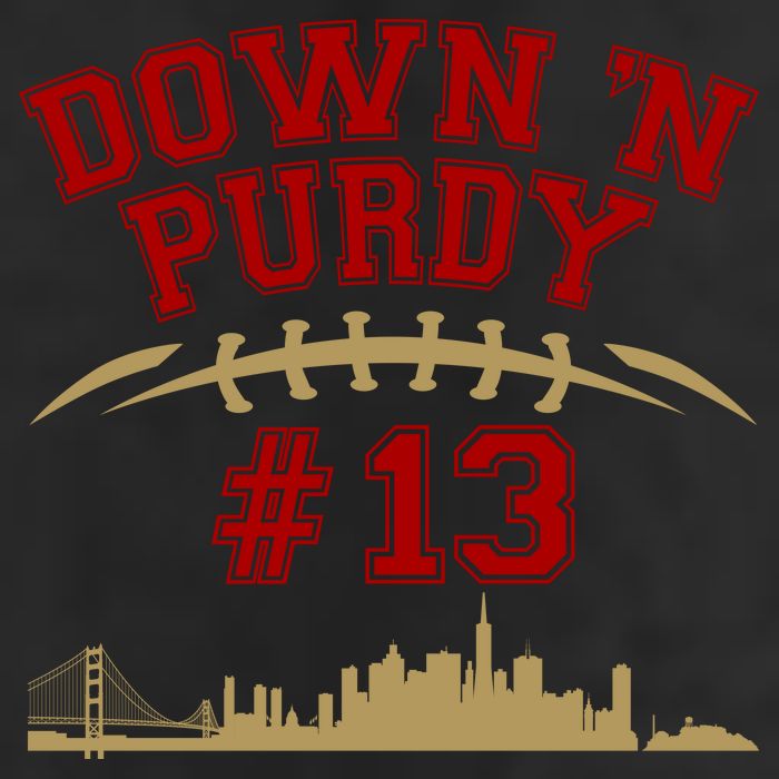Down 'N Purdy #13 San Francisco Football Fan 7 Panel Mesh Trucker Snapback Hat
