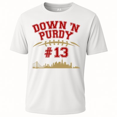 Down 'N Purdy #13 San Francisco Football Fan Cooling Performance Crew T-Shirt