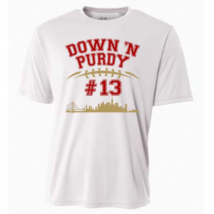 Down 'N Purdy #13 San Francisco Football Fan Cooling Performance Crew T-Shirt