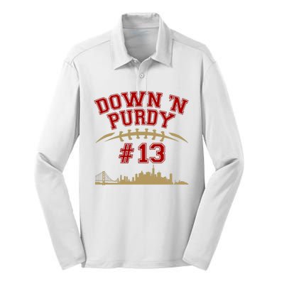 Down 'N Purdy #13 San Francisco Football Fan Silk Touch Performance Long Sleeve Polo