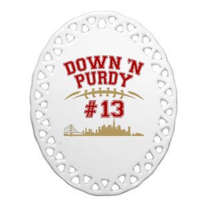 Down 'N Purdy #13 San Francisco Football Fan Ceramic Oval Ornament