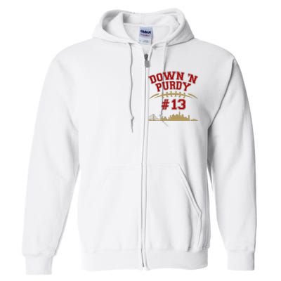 Down 'N Purdy #13 San Francisco Football Fan Full Zip Hoodie