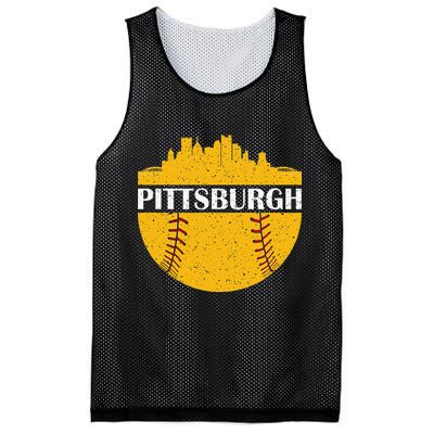 Distressed Novelty Pirate Pittsburgh Baseball Cityscape Mesh Reversible Basketball Jersey Tank