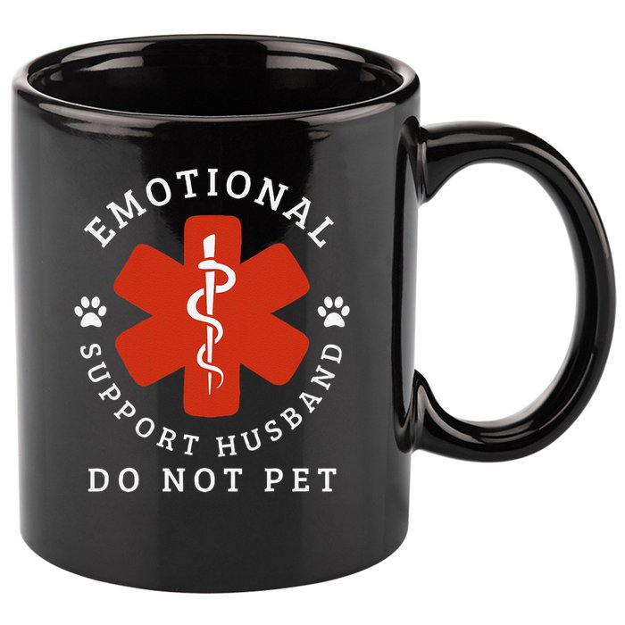 Do Not Pet Emotional Support Husband Funny 11oz C Handle Ceramic Mug