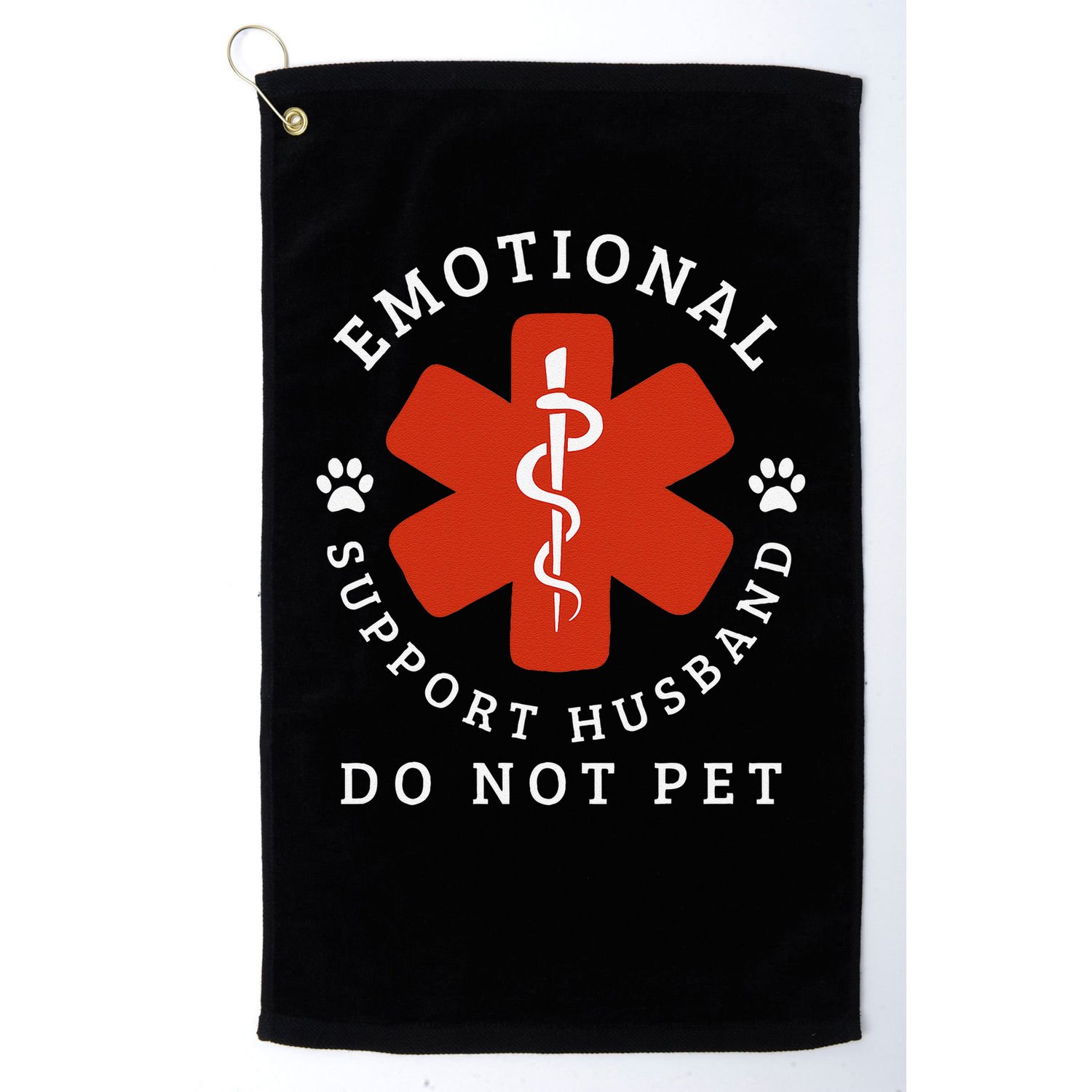Do Not Pet Emotional Support Husband Funny Golf Towel