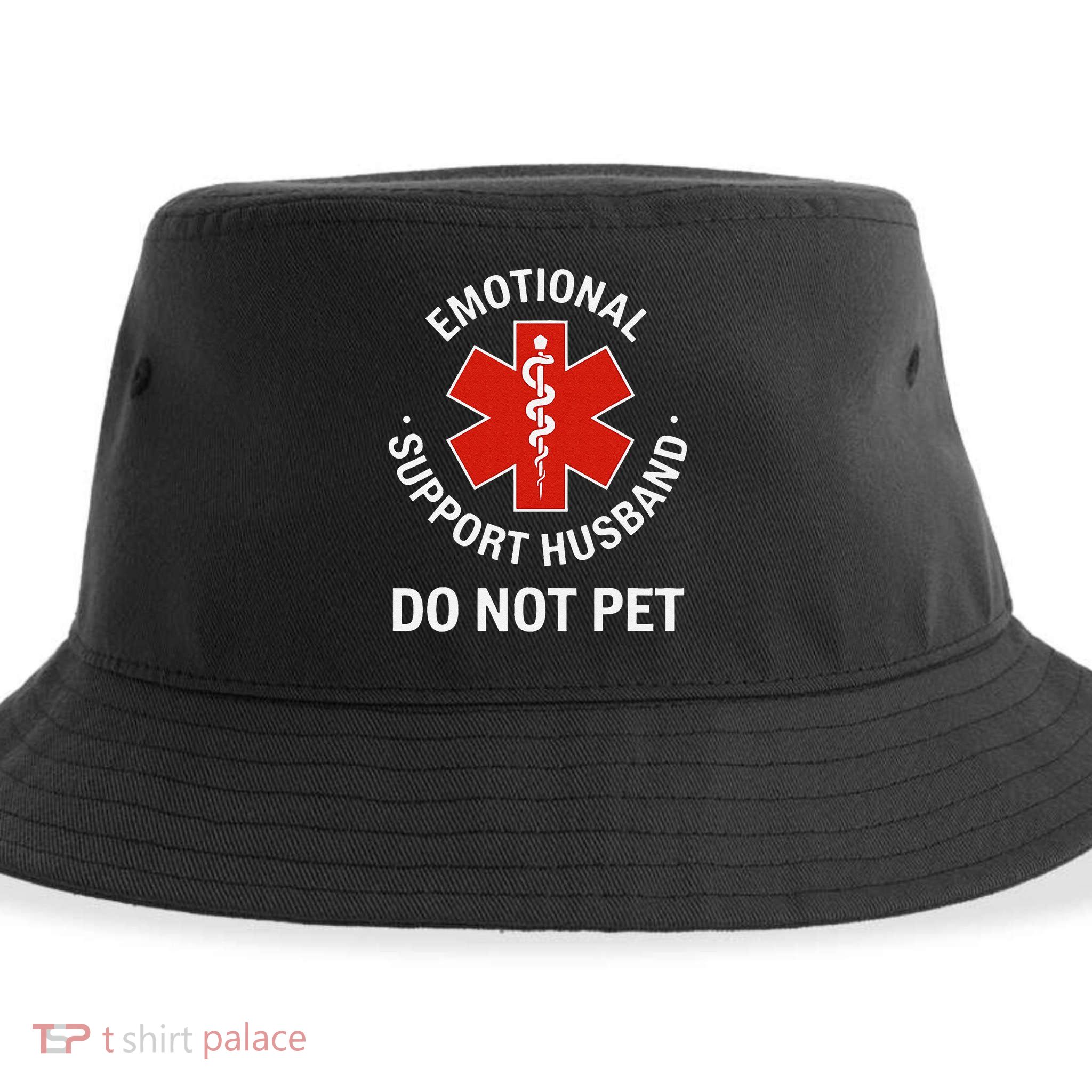 Do Not Pet Emotional Support Husband Funny Sustainable Bucket Hat