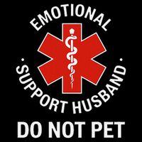 Do Not Pet Emotional Support Husband Funny Cropped Pullover Crew