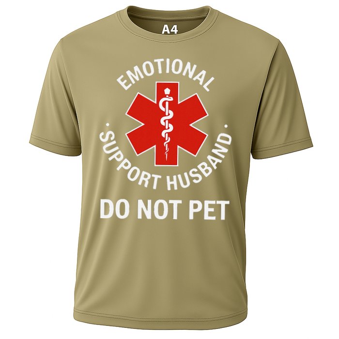 Do Not Pet Emotional Support Husband Funny Cooling Performance Crew T-Shirt