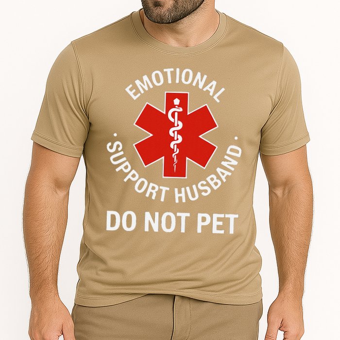 Do Not Pet Emotional Support Husband Funny Cooling Performance Crew T-Shirt