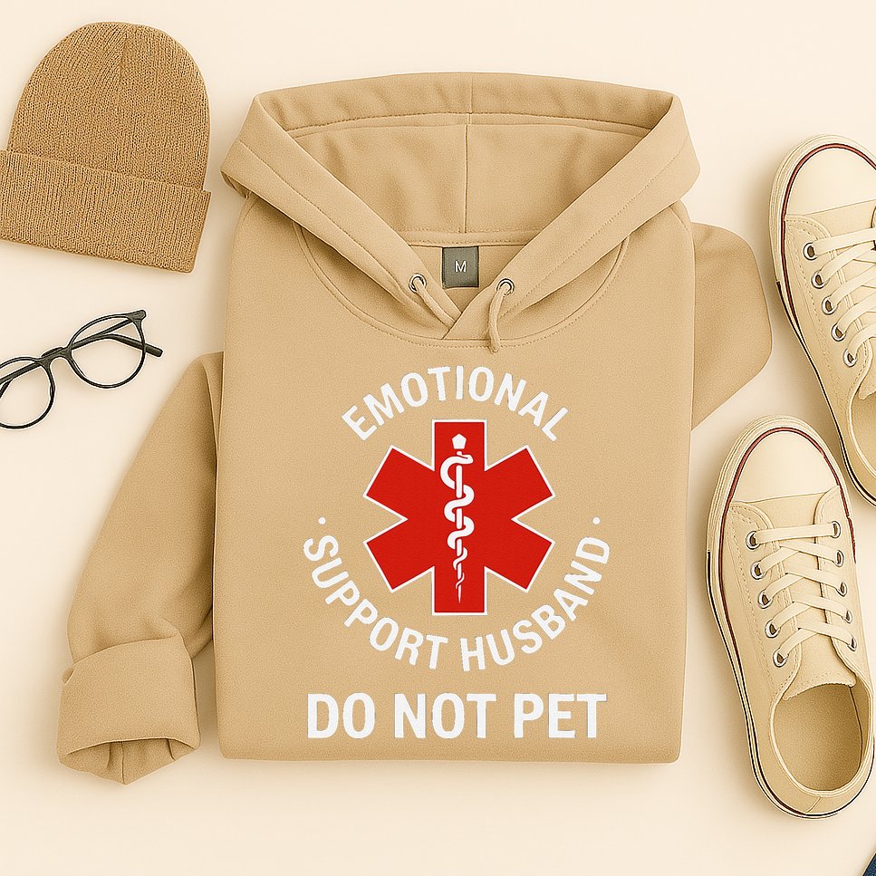 Do Not Pet Emotional Support Husband Funny Hoodie