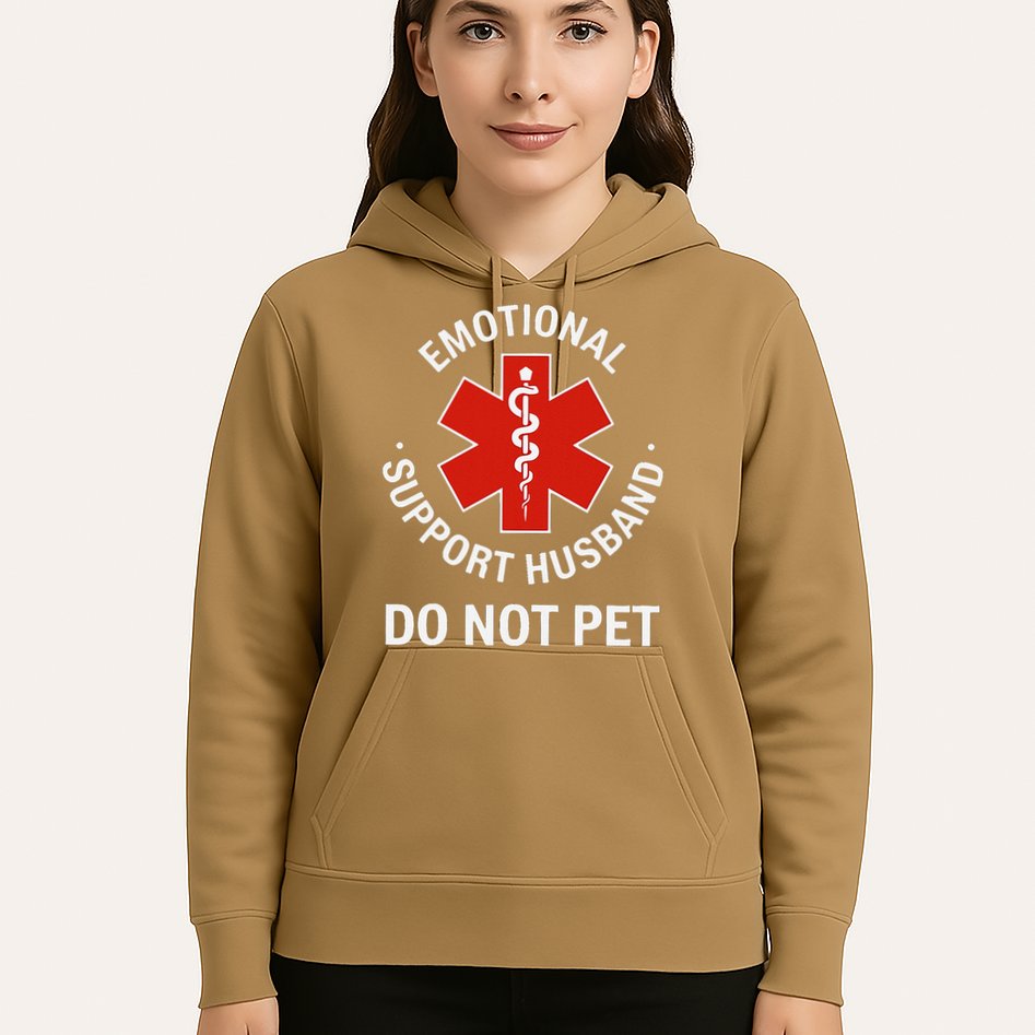 Do Not Pet Emotional Support Husband Funny Hoodie