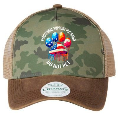 Do Not Pet Emotional Support Husband Funny US Flag Women Legacy Tie Dye Trucker Hat